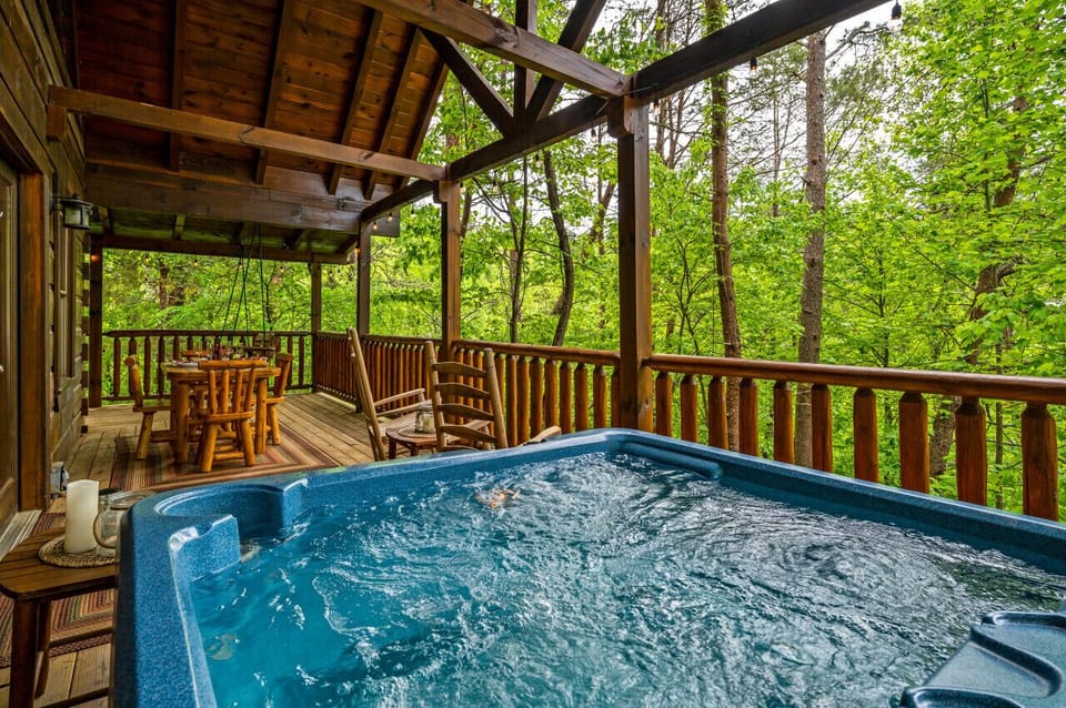 Hot Tub on wrap around porch.