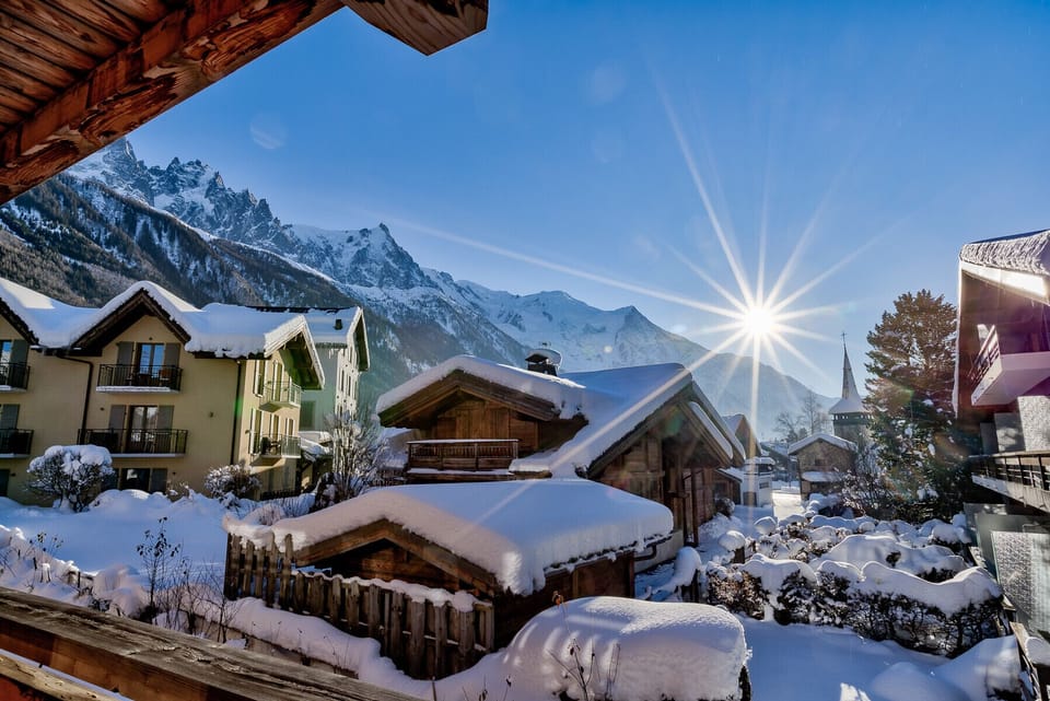 Beautiful mountain views including Aiguille du Midi