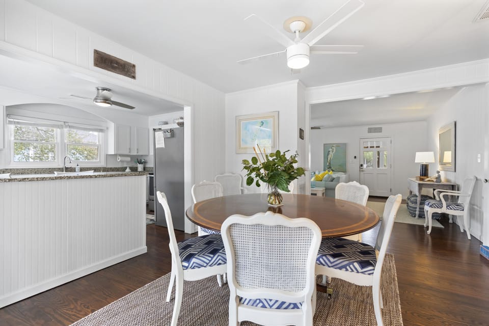 Relaxing Dining Area with open dining area and dining table seating — steps from the beach