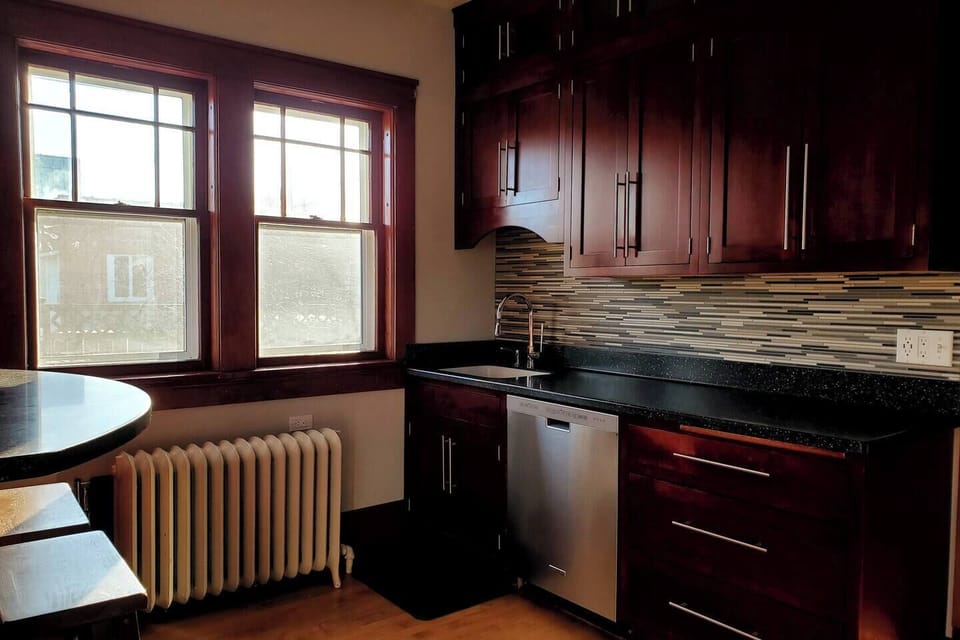 Enjoy the modern kitchen fully stocked with All-Clad cookware, Cuisinart knives, Williams-Sonoma kitchen gadgets, and small appliances (waffle maker, blender, mixer, mini food chopper, toaster, crock pots, etc.).