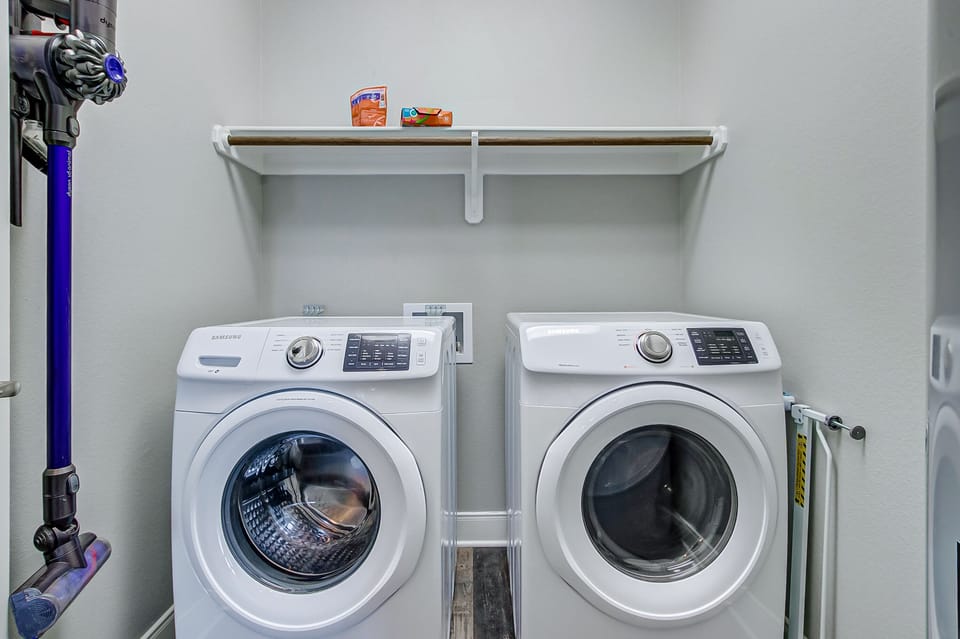 Washer and dryer available for guests with included Tide pods.