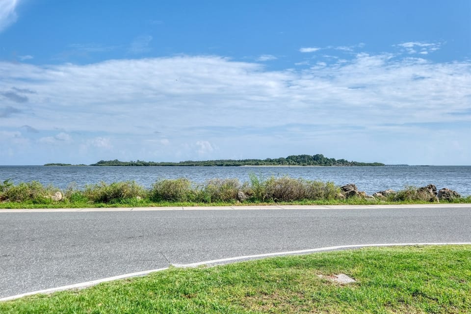 The property runs all the way to the street, and then what?  The Gulf of Mexico!