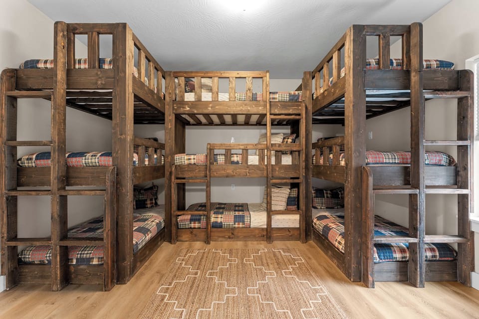 The triple decker bunks will be a great hit with all the kids in your group!