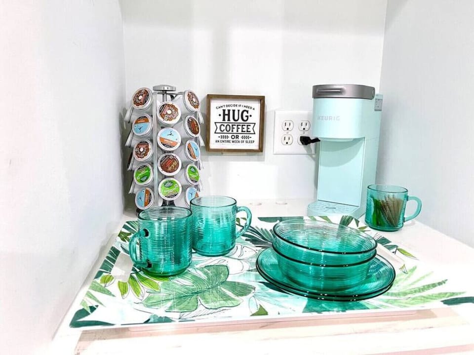Private refreshment and coffee center in the primary bedroom.