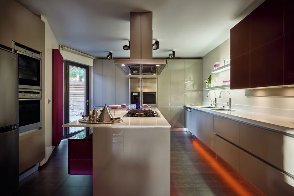 Luxury Villa, 4 Bedrooms, Private Pool, Garden View | Private kitchen | Espresso maker, electric kettle, highchair, cleaning supplies
