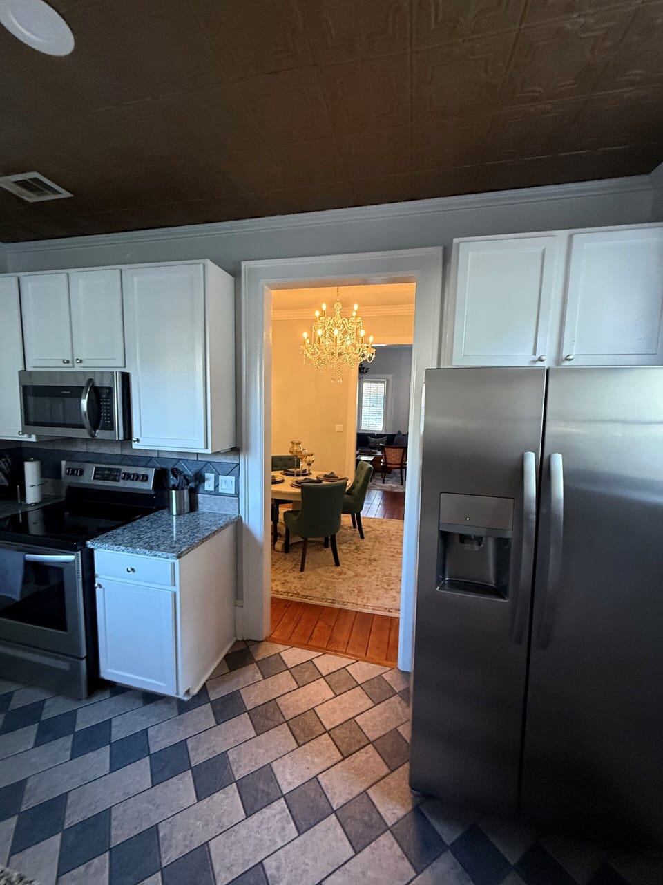 Kitchen to Dining room to Living room