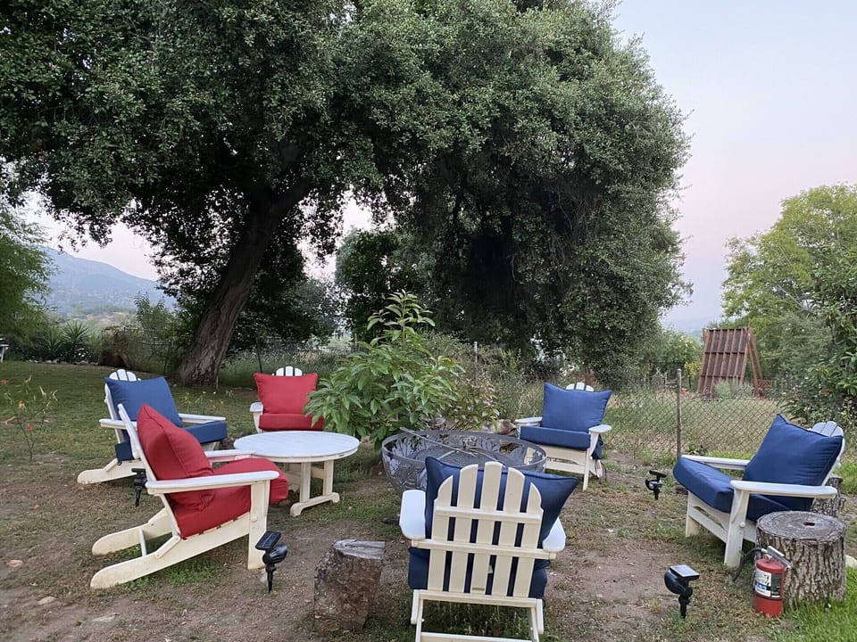 Back yard - fire pit sitting area