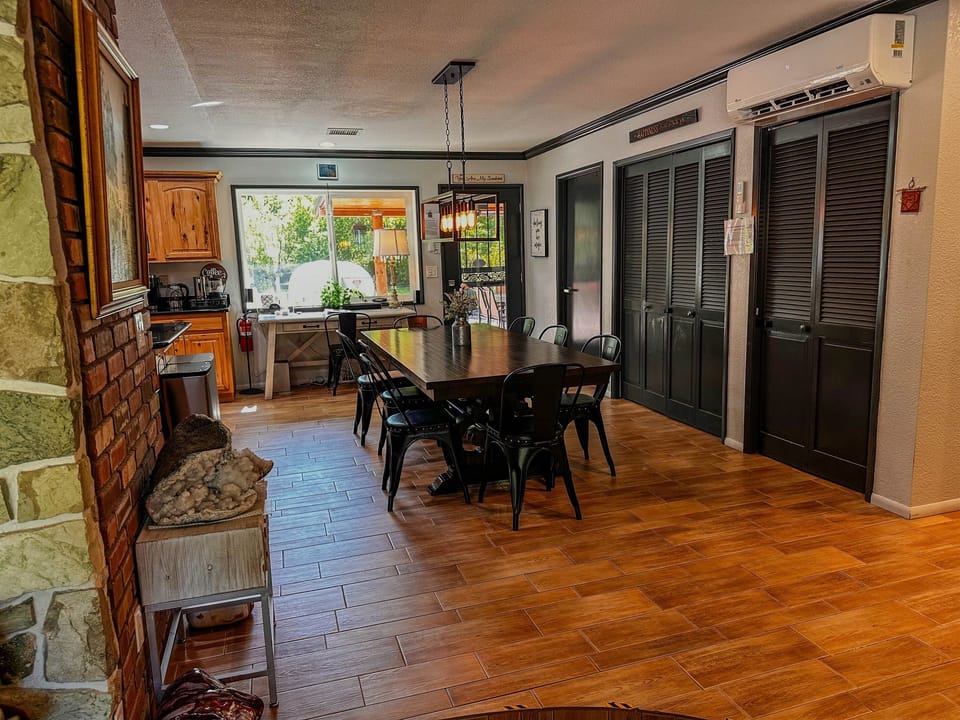 open concept to Dining and Kitchen