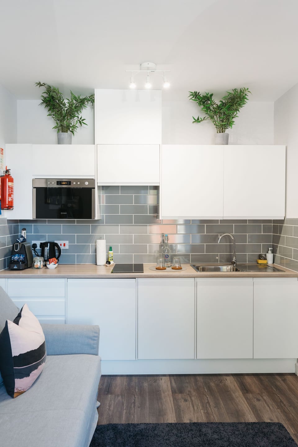 Superior Apartment, 1 King Bed with Sofa bed, Non Smoking, Ground Floor | Private kitchen | Mini-fridge, microwave, stovetop, espresso maker