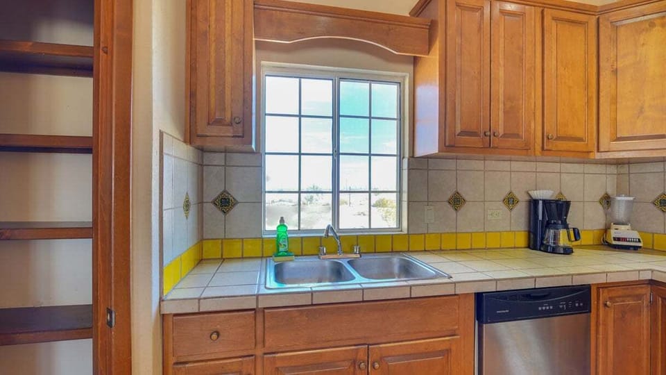 See the full kitchen layout at Casa La Vida Dulce in El Dorado Ranch San Felipe BC Mexico — perfect for group meal prep.