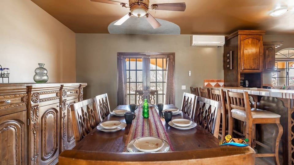 Gather around the dining table at Casa Gardenia in El Dorado Ranch San Felipe Baja California Mexico — perfect for meals and evening games.
