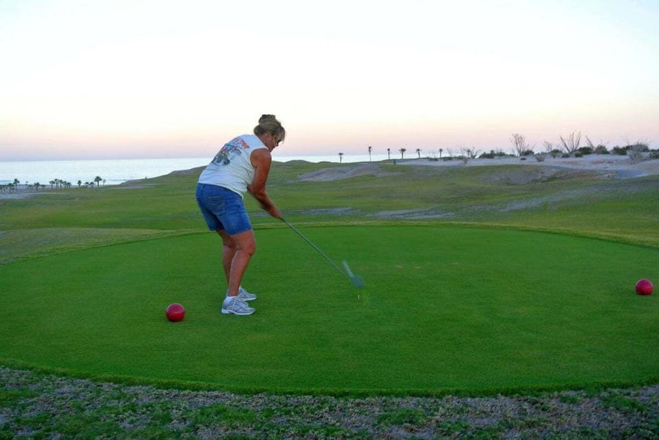Las Caras De Mexico is an 18-hole championship golf course at El Dorado Ranch, with each hole inspired by a Mexican historical figure . Guest access included with many rentals .