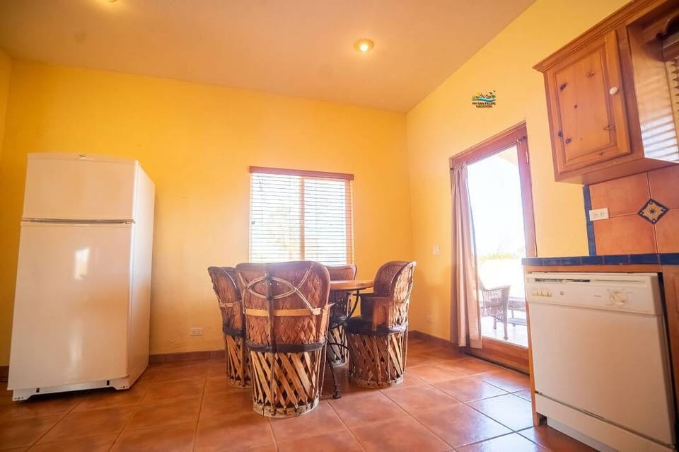 Enjoy meals in the bright dining area of Casa Melissa in Playa de Oro San Felipe BC Mexico — open and inviting.
