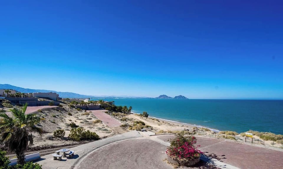 Take in the deep blue waters of the Sea of Cortez from the terrace at Casa Julieta in San Felipe BC Mexico.