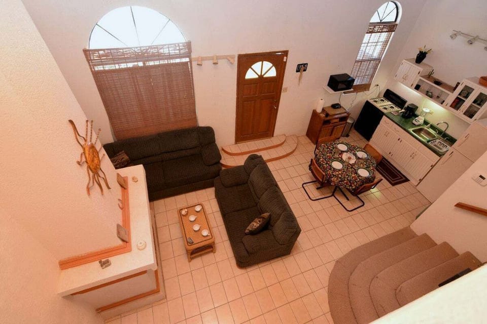 See the living room directly from the master bedroom at Casa Rubio del Mar in San Felipe Baja California MX — open layout and easy flow.