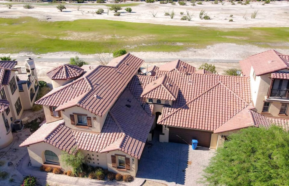 Aerial photos show El Dorado Ranch's master-planned layout — from the beachfront La Ventana del Mar section to the mountainside El Cachanilla pools and golf course .