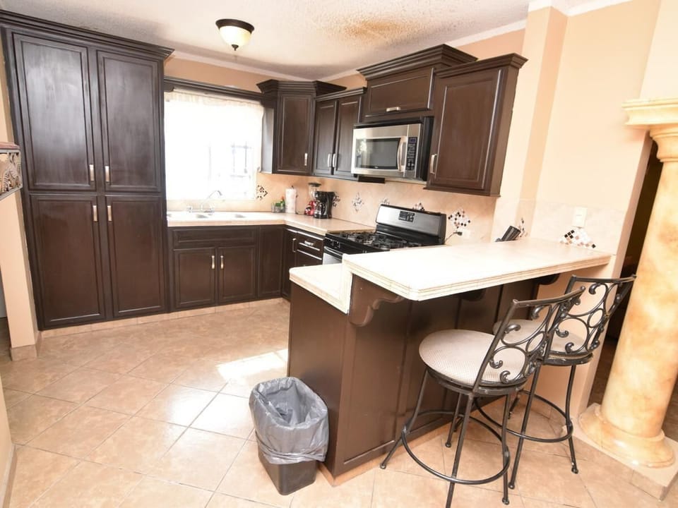 Functional kitchen area at Casa Portobello in San Felipe Baja California Mexico — perfect for quick meals and coffee.