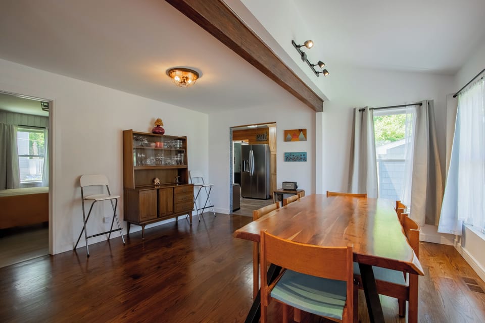 Large dining area perfect for gatherings, feasts and playing board games!