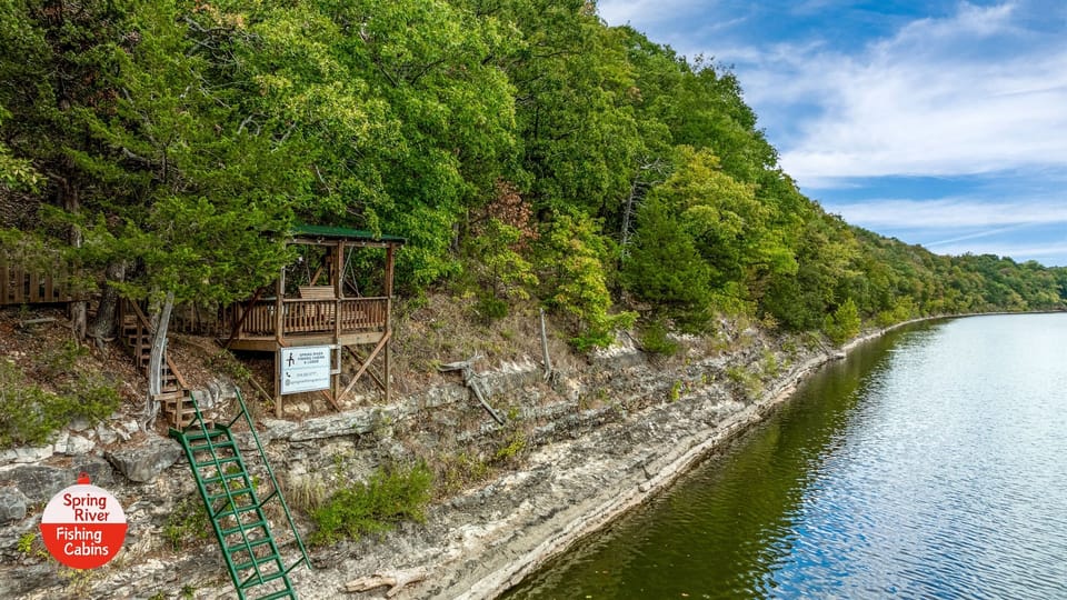 Fish from the River Deck or take the ladder down to the bluff shelf and fish from there.
