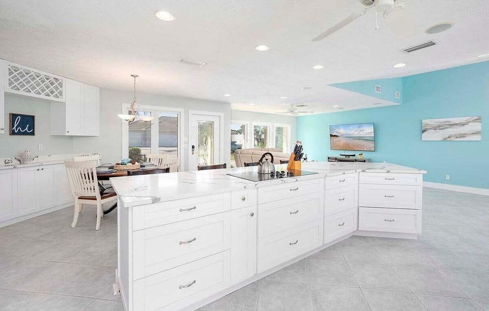 Kitchen is Open to Living Room and Dining Area
