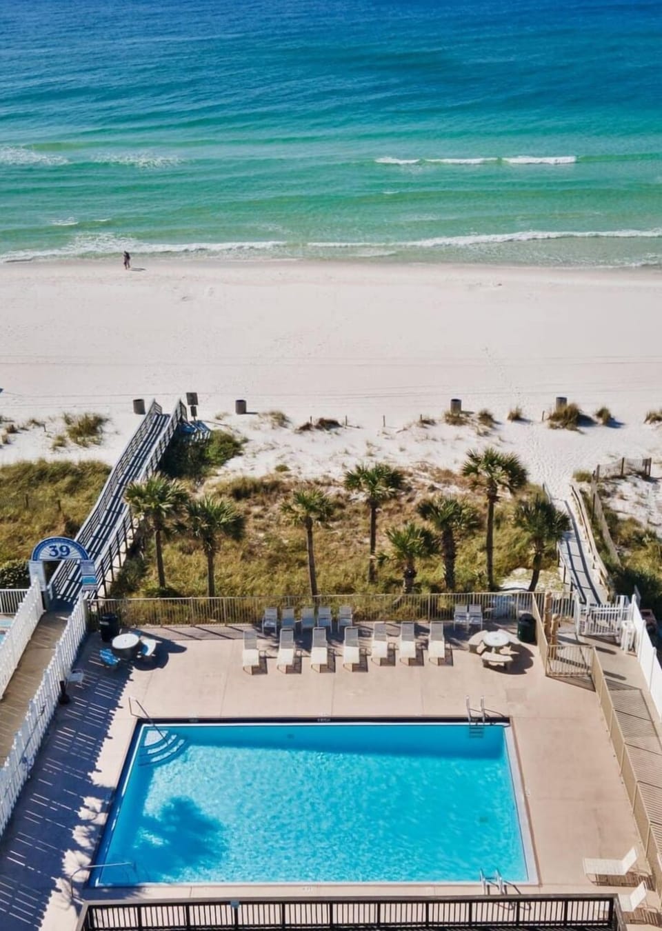 Arial View of the Private Beach Pool