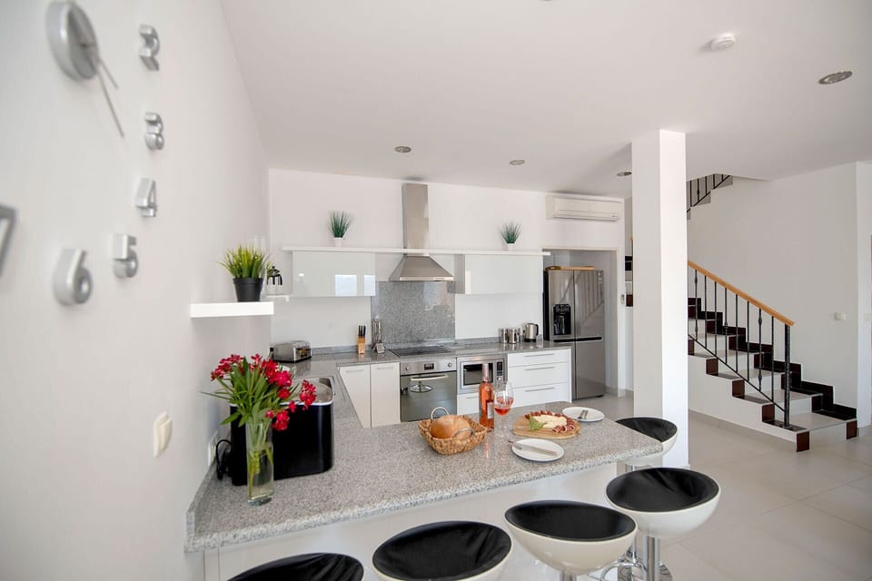 Kitchen bar area with stools