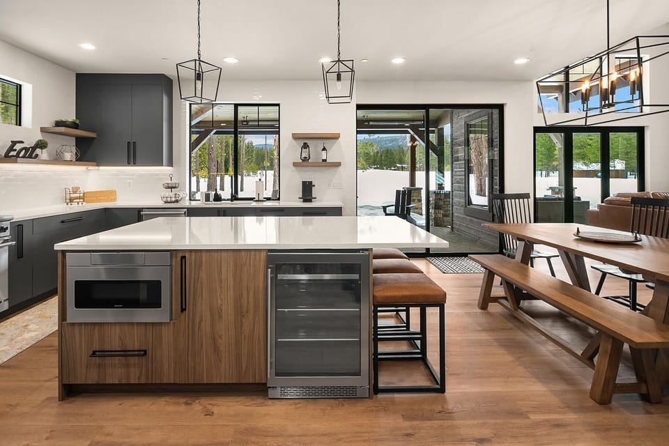 Park Place: - Direct access from the kitchen to the covered outdoor living space.