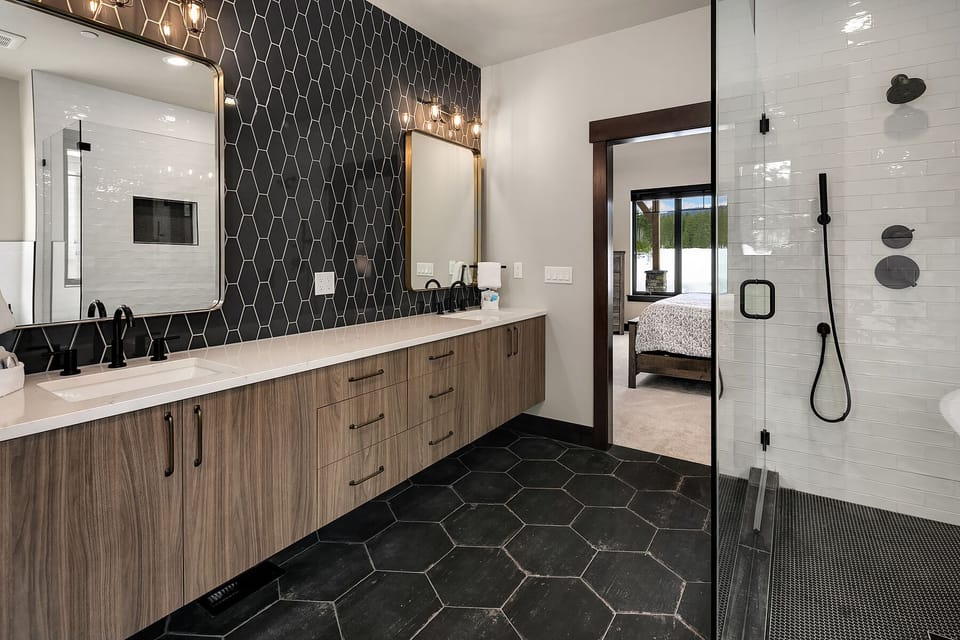 Park Place: - Double sinks in the master bath.