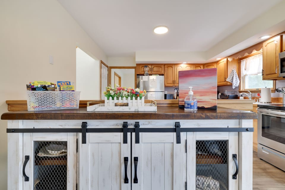 Fully stocked kitchen with everything you need to enjoy your stay!