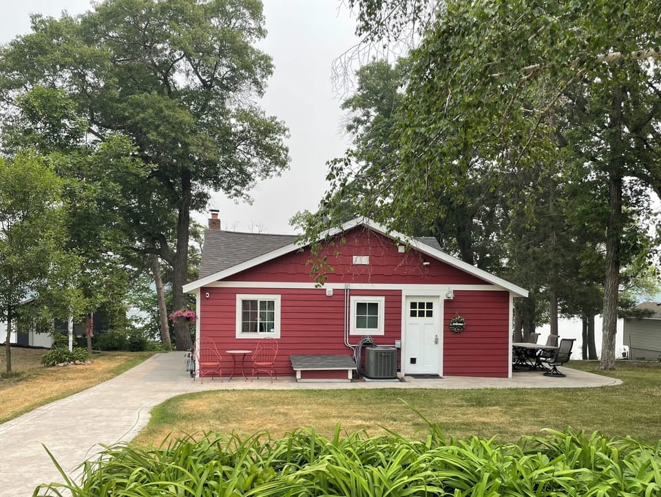 House from driveway summer