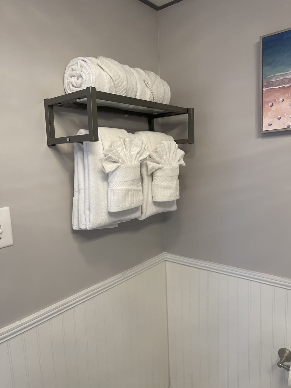 Fresh towels folded and ready