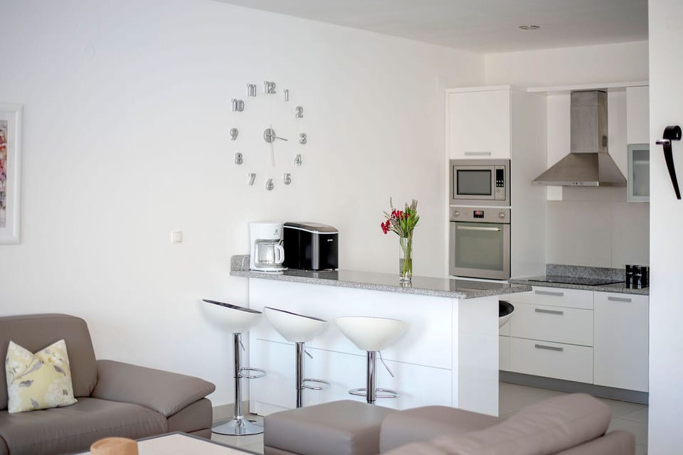 Kitchen bar area with stools