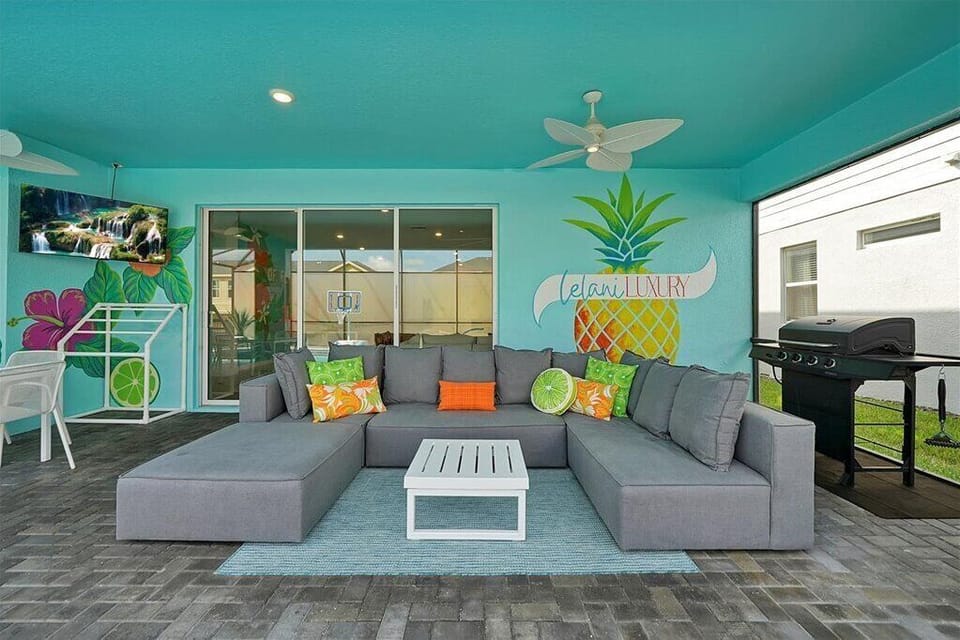 TV is viewable from the pool and spa!