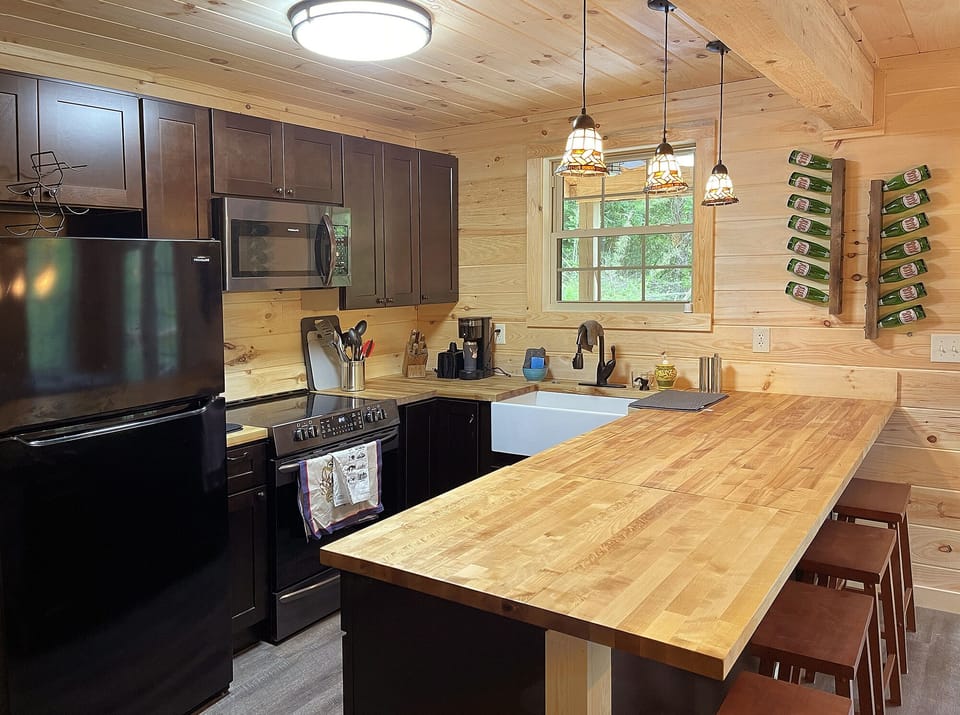 The kitchen is fully-stocked for your cooking pleasure.