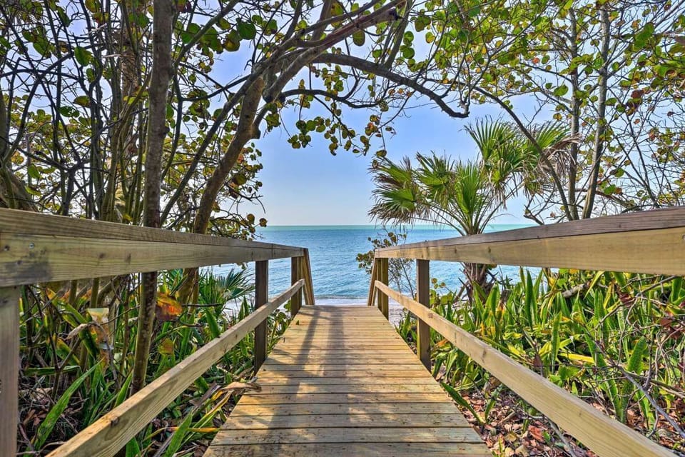 Private steps to private beach