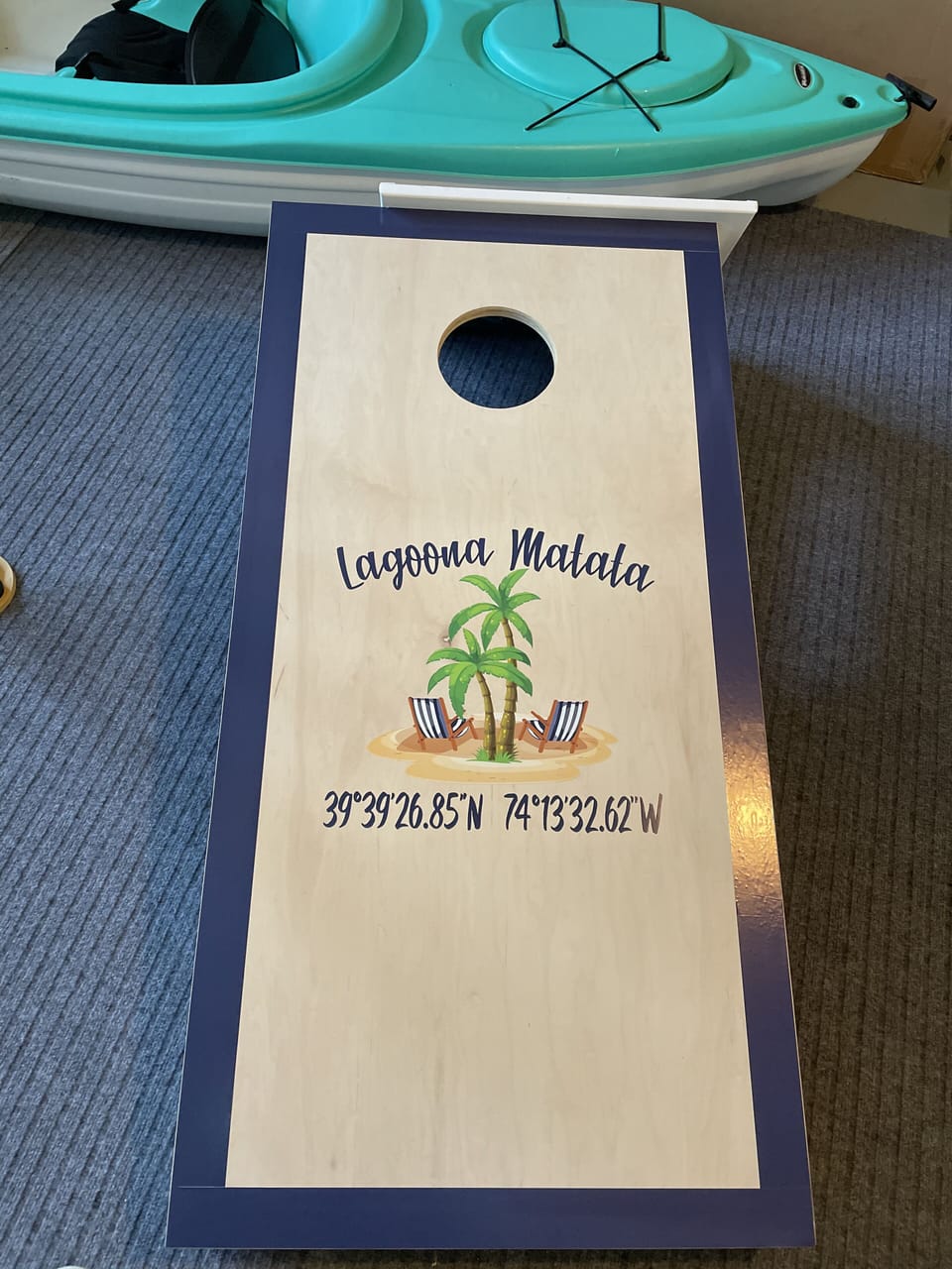 Cornhole game/Kayak