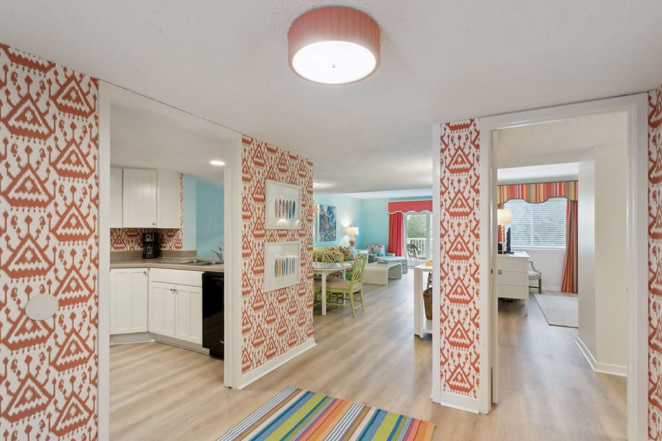 Colorful Entryway with Beautiful Decorative Wallpaper