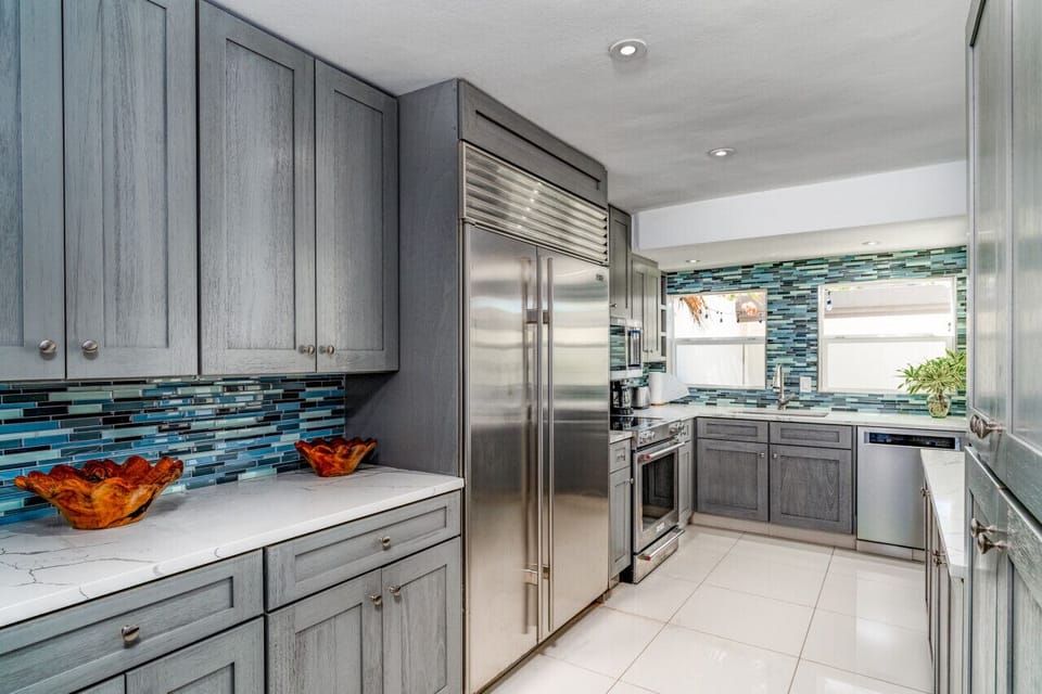 The spacious and well-appointed kitchen with AC!