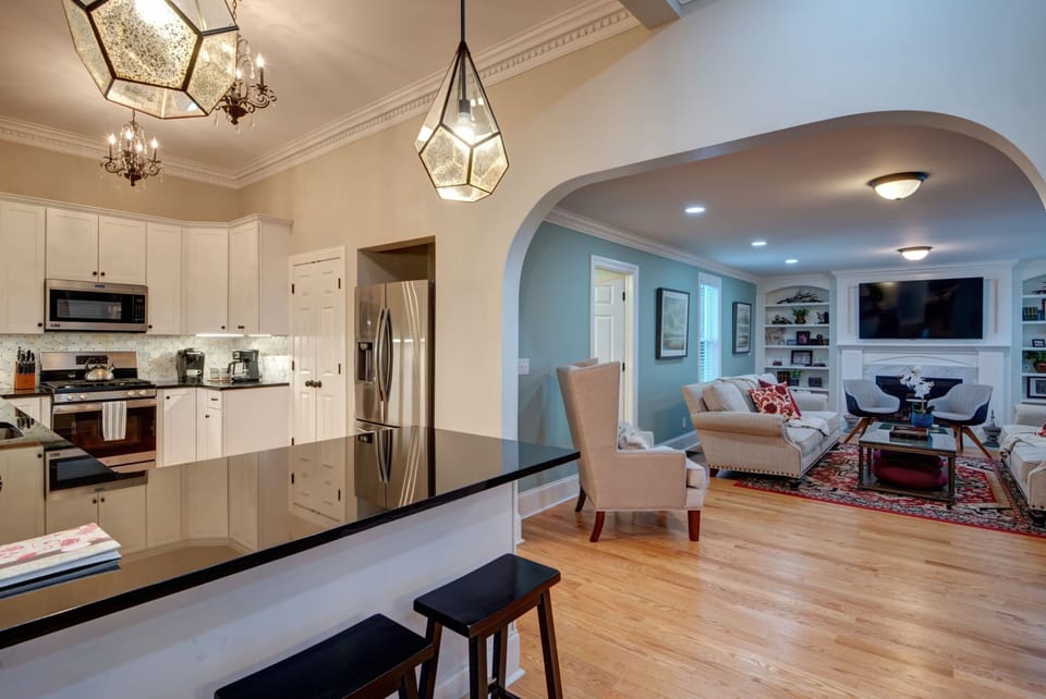 Kitchen is partially open to the living room
