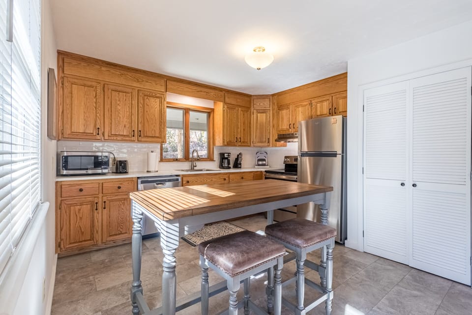 The kitchen is equipped with everything you need to cook meals.
