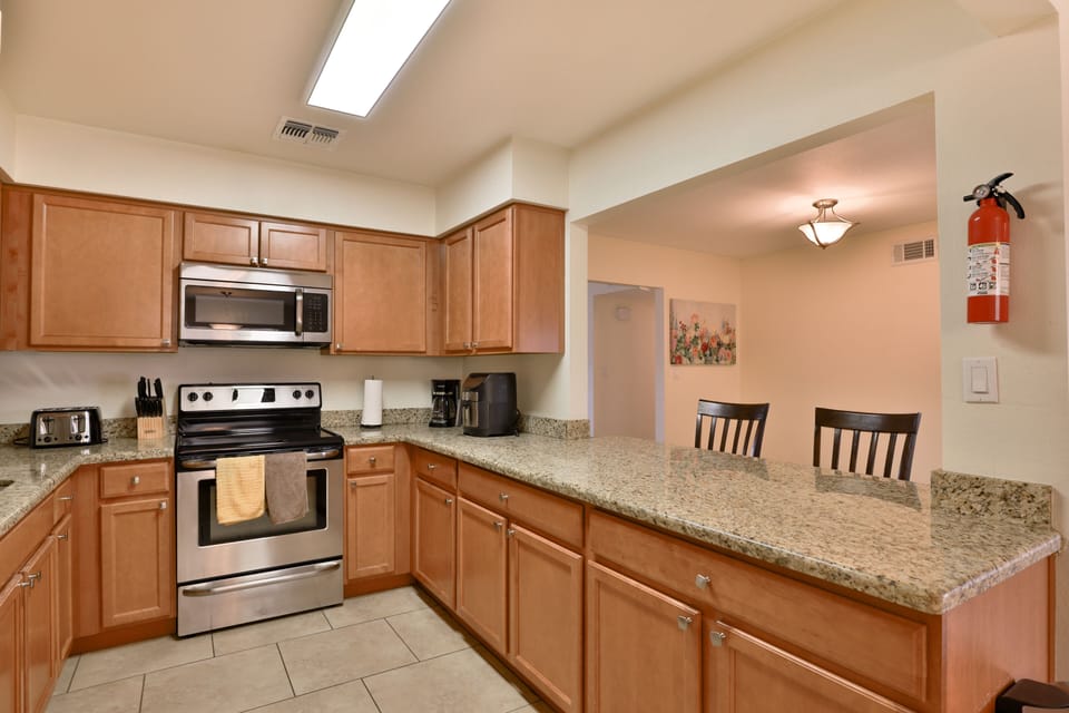 Kitchen with stainless steel appliances