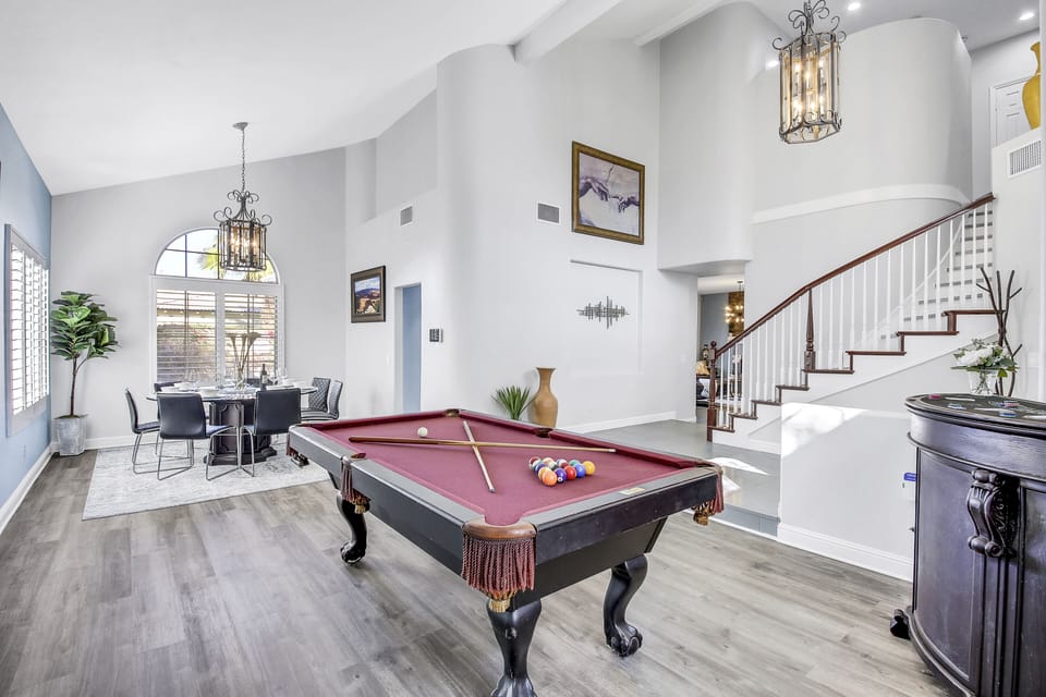 Enjoy the billiard table where you can challenge a friend in a quick game of 8-Ball