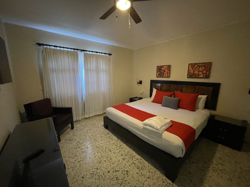 One of the 6 bedrooms.  Each bedroom has a king size bed