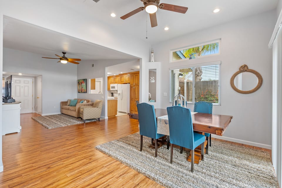 An abundance of natural light floods the open living area.