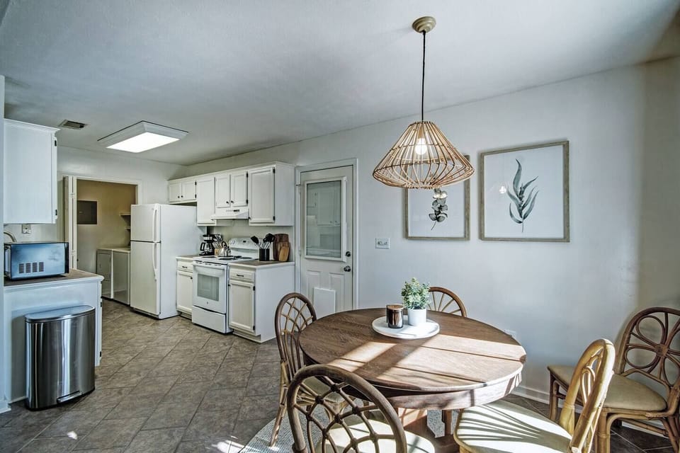 Dining and kitchen.