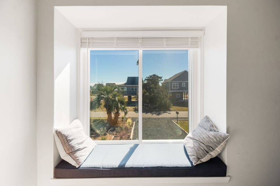 Window seat in primary bedroom. Ocean view.