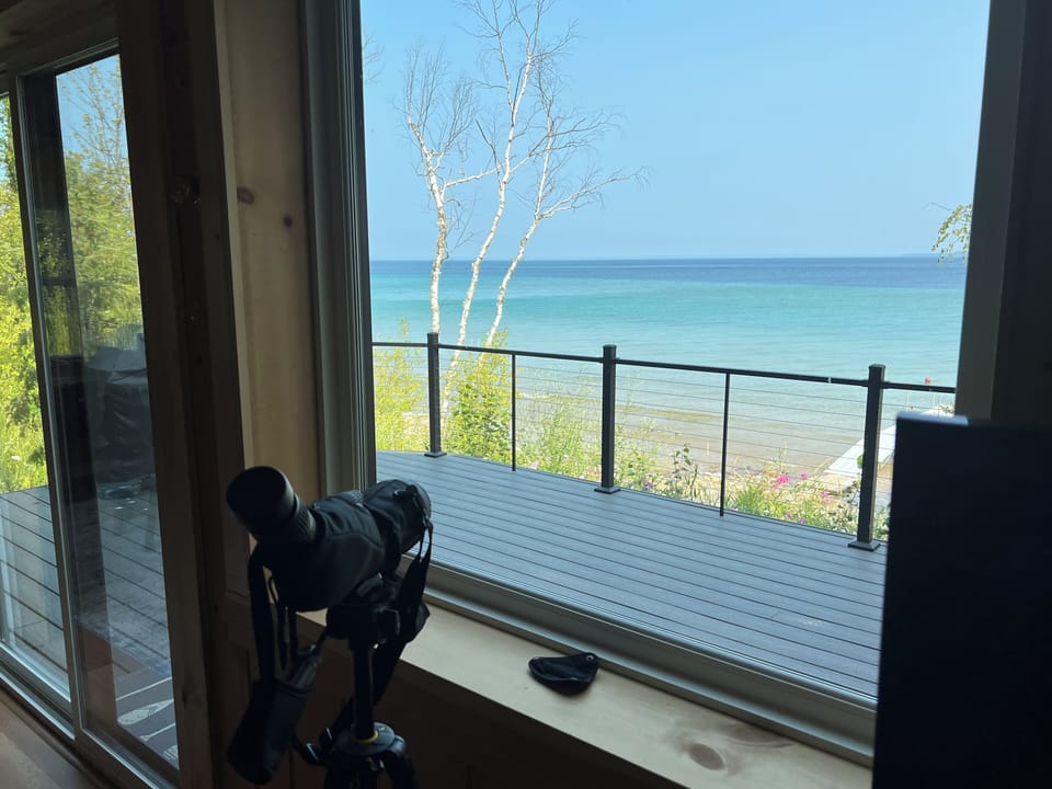 Perfect view to see the crib at the end of old mission peninsula.