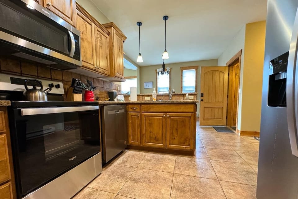The kitchen comes stocked with everything you'd need to prepare a meal for any occasion. 