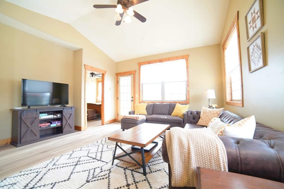 Kickback at the end of a day of skiing, hiking, or biking by relaxing in the cozy living room. 