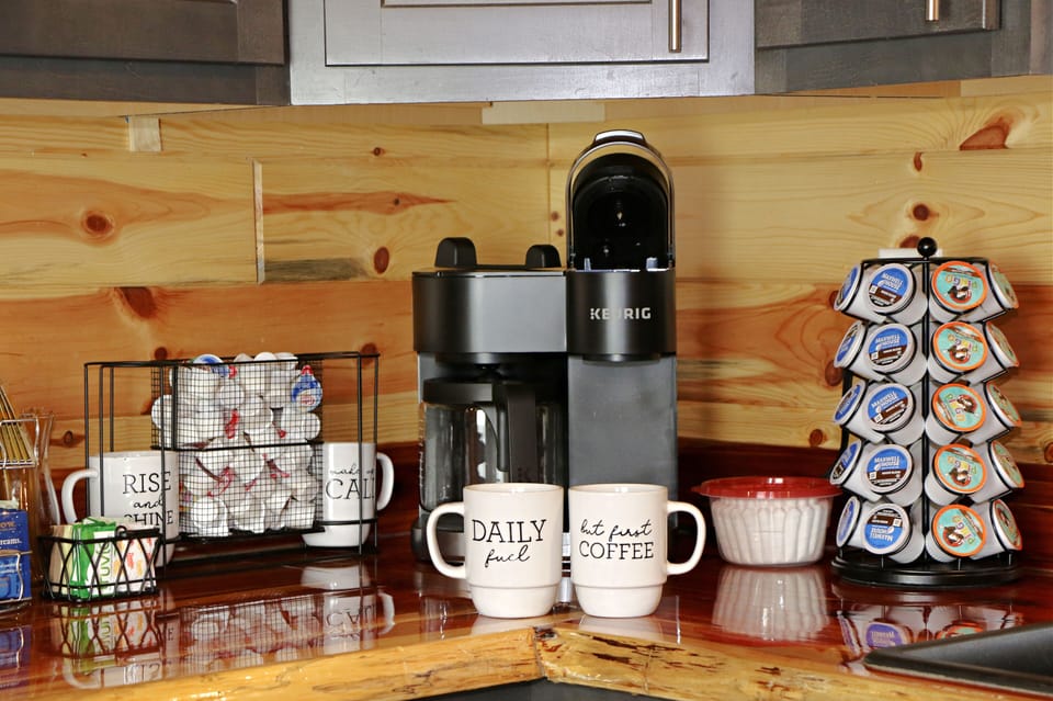 stocked coffee and tea station